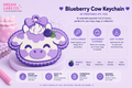 Blueberry Cow Keychain